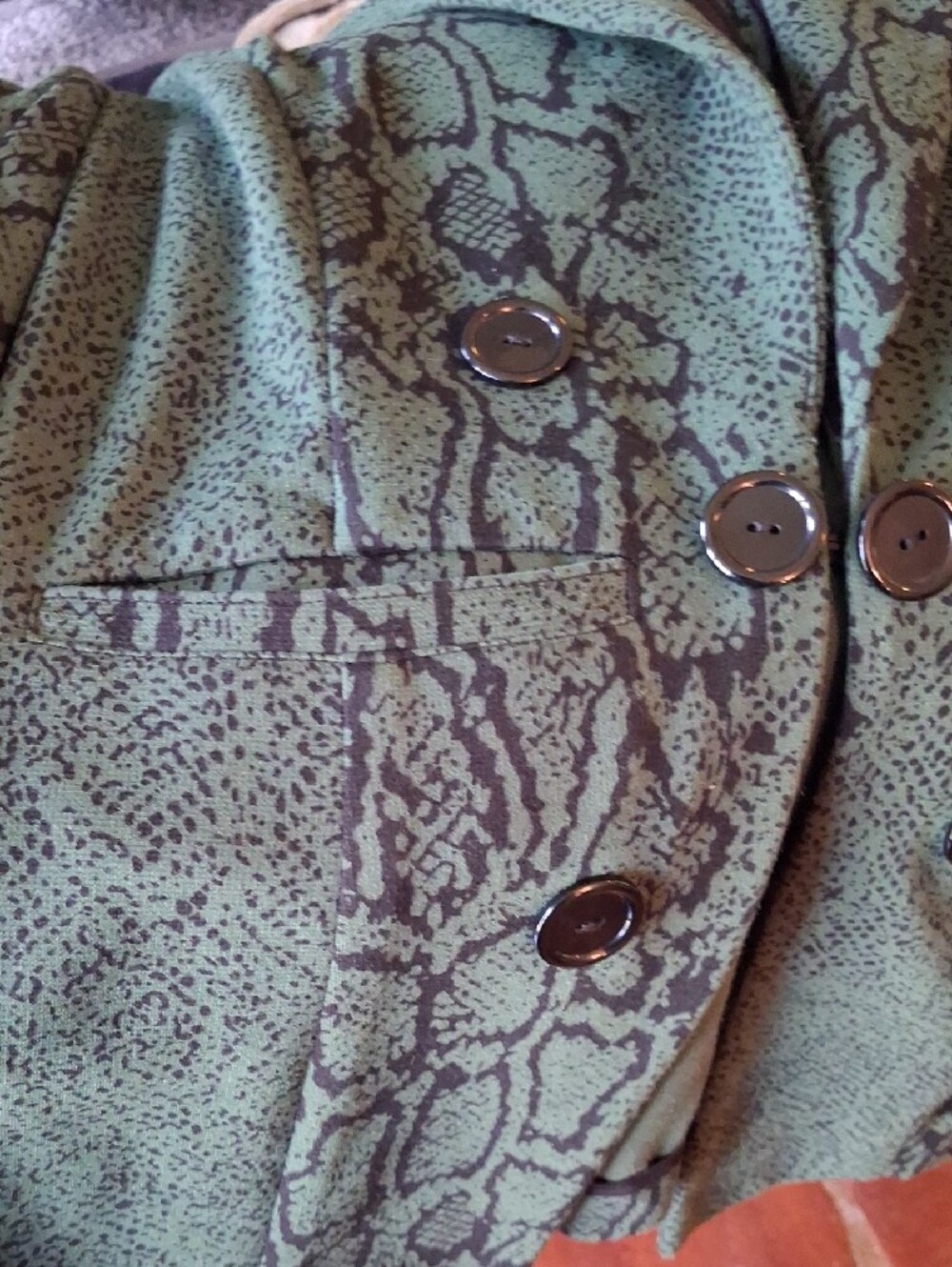 Serena WILLIAMS Green Snake-Print Double-Breasted Blazer & Pants - Picture 6 of 7